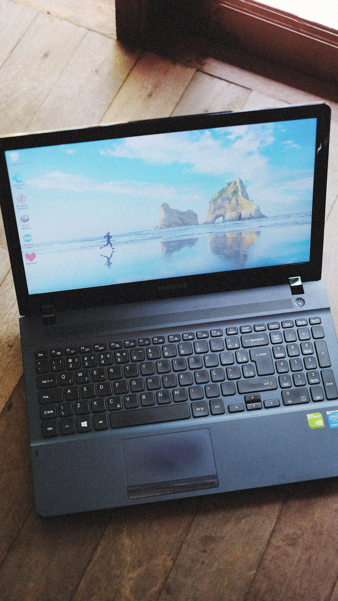 a laptop with a keyboard