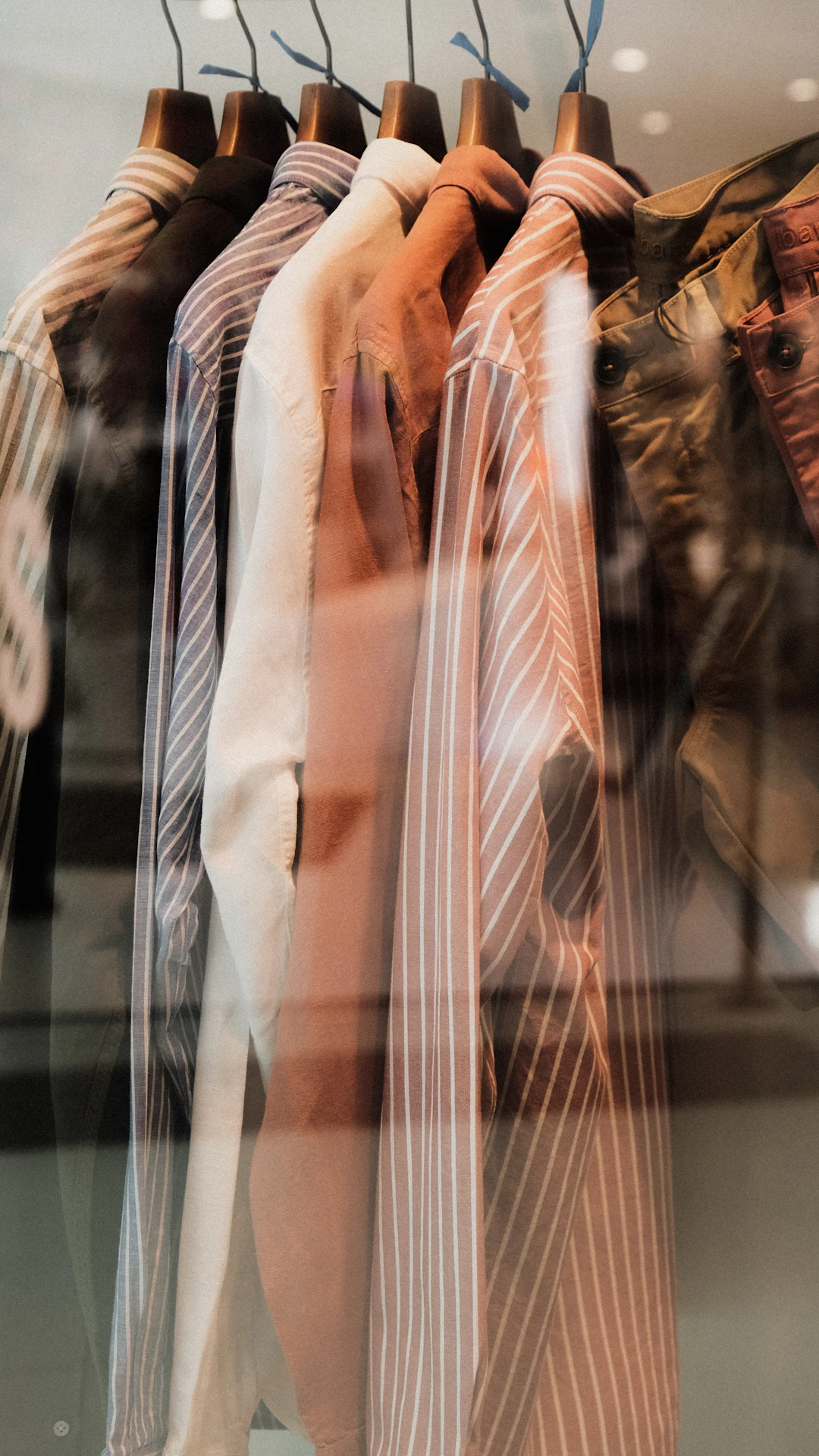 a group of clothes on a window